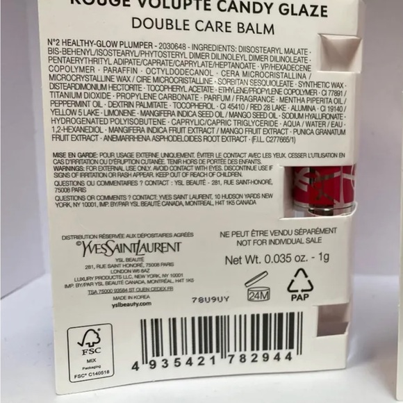 🎉5/$60 Yves saint laurent ROUGE VOLUPTÉ” : CANDY GLAZE MINI LIP BALM - Picture 4 of 5
